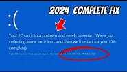 How To Fix "Critical Process Died Error " on Windows 10/11✅ BLUE Screen Error 2024
