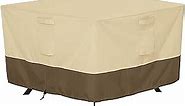 Classic Accessories Veranda Water-Resistant 60 Inch Square Patio Table Cover, Outdoor Table Cover, 60"L x 60"W x 23"H, Pebble/Bark/Earth