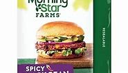 MorningStar Farms Veggie Burgers, Plant Based Protein, Frozen Meal, Spicy Black Bean, 9.5Oz Bag (4 Burgers)