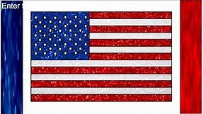 Draw USA Flag Glitter Colors | United States of America flag | American flag Glitter Color for Kids