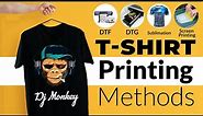 Tshirt printing methods | Sublimation Printing, DTF Printing, DTG Printing, Vinyl & Screen Printing