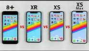 iPhone 8 Plus vs iPhone XR vs iPhone XS vs iPhone XS Max SPEED TEST in 2023 - Watch is The Fastest ?