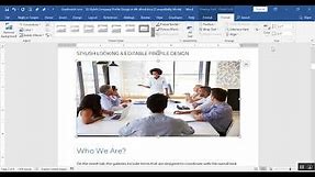 Stylish company profile design in Microsoft Word