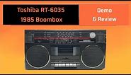 Retro Toshiba Boombox 80s Radio Cassette Player RT-6035 Demo & Review Vintage Music System