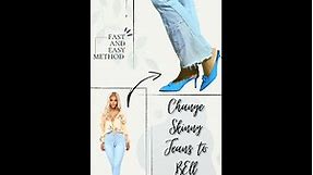 How to turn SKINNY JEANS to BELL BOTTOM JEANS at home || Easy DIY Denim Upcycle.