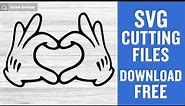 Mickey Heart Hands Svg Free Cut File for Cricut