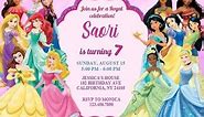 Disney Princess Birthday Invitations, Editable Instant Download FREE | DIGITAL