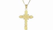 14k Yellow and Rose Gold Jesus on Cross Pendant Necklace, 20\"