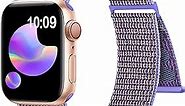 Nylon Sport Loop Bands for Apple Watch Band 38mm 40mm 41mm 42mm 44mm 45mm, Adjustable Stretchy Elastic Braided Strap Wristband Replacement for iWatch Series 9 8 7 6 SE 5 4 3 2 1 Women/Men