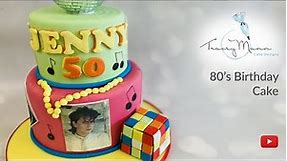 Two tier 80s Birthday Cake