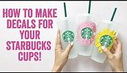 How to Make DIY Starbucks Cup Decals with your Cricut Machine! (FREE SVG TEMPLATE!)