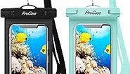 2 Pack Waterproof Phone Pouch Case Holder, 7" Universal Underwater Cellphone Dry Bag for iPhone 15 14 13 Pro Max 12 11 Pro Max Xs XR X 8 7, Galaxy S23 S22 S21 Pixel Beach Cruise -Black/Green