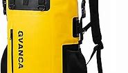 Waterproof Dry Bag Backpack for Kayaking, Roll Top Kayak Dry Backpack, Floating Outdoor Dry Sack Boating Sailing Canoeing Rafting Fishing Camping 35L Yellow