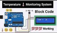 Tinkercad Temperature Sensor Lcd | Temperature Arduino Project | Temperature Control Tinkercad