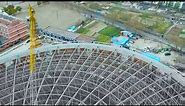 Design and installation process of steel space frame for large stadium roof