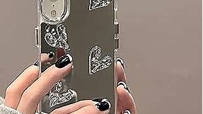 aiyaya Cute Silver 3D Heart Trendy Mirror Phone Case for iPhone XR Case for Teen Girls Women - 6.1 Inch