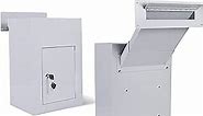 flybold Drop Slot Safes Key Drop Box Mail Slots for Walls Tall Wall Safe Dual Access Dropbox has Tubular Key Locking Anti Fishing Baffle Serves as Mail Catcher Mailbox and Mounted Drop Box Deposit