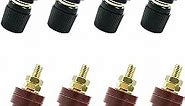 8Pack Copper Battery Terminal Stud Connector 1/4" M6 Remote Battery Power Junction Post Connectors Kit Red & Black