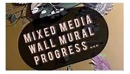 Mixed Media Wall Mural progress… #dbpdecoupage23 #dixiebellepaint #wallmurals #wallart | mustard tree market