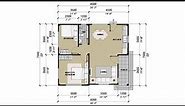 2 Bedroom Floor Plan - Simple and Small House Design Idea (8x7m/26x23ft) 56Sqm/603Sqft - No.01