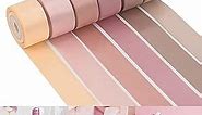 HUIHUANG Dusty Rose Wedding Ribbon Double-Faced Satin Ribbon Assortment 1" Wide Rose Pink Silk Ribbons for Gift Wrap Wedding Bridal Baby Shower Decor Flower Bouquet Crafts- 6 Colors X 5 Yards Each