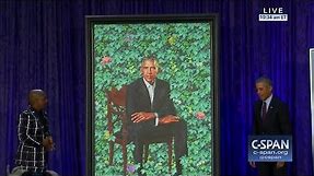 Barack Obama's portrait at the National Portrait Gallery (C-SPAN)