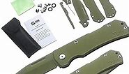 G10 Kids Pocket Knife Folding Knife Lock Back Toy Knife 4.5" DIY Knife, Army Green Knife Making Kit, G10 Blade G10 Handle