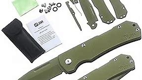 G10 Kids Pocket Knife Folding Knife Lock Back Toy Knife 4.5" DIY Knife, Army Green Knife Making Kit, G10 Blade G10 Handle