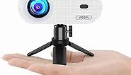 Mini Projector, VISSPL Full HD 1080P Video Projector, Portable Outdoor Projector with Tripod, Kids Gift, Home Theater Movie Phone Projector Compatible with Android/iOS/Windows/TV Stick/HDMI/USB
