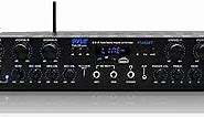 Pyle Wireless Home Audio Amplifier System - Bluetooth Compatible Sound Stereo Receiver Amp - 6 Channel 600 Watt Power, Digital LCD, Headphone Jack, 1/4'' Microphone IN USB SD AUX RCA FM Radio