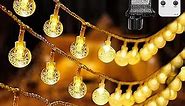 Crystal Globe String Lights 49 Feet 100 led 8 Modes with Remote,Waterproof Fairy String Lights for Indoor Outdoor Bedroom Party Wedding Garden Christmas Tree Decor, Warm White