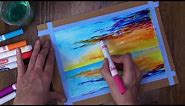 Marker pen sunset created with Crayola.