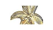 Brass Palm Tree Decorative Wall Hook, Coastal Home Decor for Towel Holder in Bathroom, Wall Mounted Nautical Style Hooks for Hanging Coat, Robe, Bag, Towels, Hat, Purse and Key