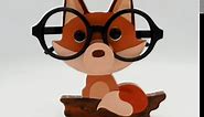 Wooden Squirrel Eyeglass Holder Display Stand Creative Cute Animal Glasses Holder Handmade Creative Sunglasses Display for Desktop Accessory, Home Office Decor, Birthday and Christmas Gift (Squirrel)