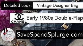Vintage Designer Bag Review: Chanel Black Quilted Double Flap Bag - 1983 - 1984 Early 1980s Purse