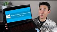 How To Create Windows 10 Install Media USB - FREE & EASY !!