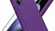 FNTCASE for Samsung Galaxy S23-FE Case: Dual Layer Protective Heavy Duty Cell Phone Cover Rugged Full Body Drop Protection Military Grade Shockproof Phone Case with Non-Slip Texture-6.4inches Purple