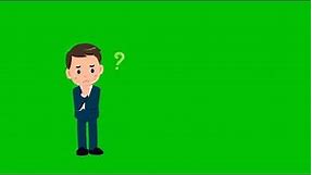Animated Man Thinking Green Screen Effect