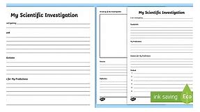 My Science Investigation Writing Template
