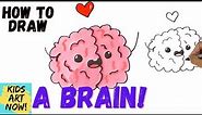 How to Draw a Brain! - Step by step cute!