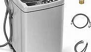 Giantex Full Automatic Washing Machine, 2 in 1 Portable Laundry Washer 1.5Cu.Ft 11lbs Capacity Washer and Spinner Combo 8 Programs 10 Water Levels Energy Saving Top Load Washer for Apartment Dorm