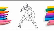 Captain America Marvel Avengers Coloring Page