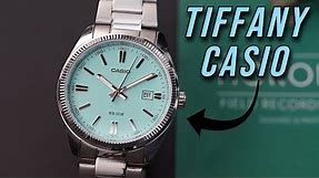 Tiffany Casio OP - $60 Casio Datejust Rolex Homage MTP-1302PD-2A2V Hands On Casio Tiffany Blue Dial