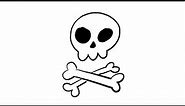How to Draw a Simple Skull & Crossbones | Step-by-Step Lesson