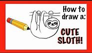 How To Draw A Cute Sloth! | How To Draw | Art Videos For Kids