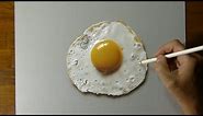 Drawing of a fried egg - How to draw 3D Art