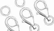 Ofiuny Lobster Clasps for Jewelry Making S925 Lobster Claw Clasp with Jump Rings for DIY Necklaces Bracelet,925 Sterling Silver Made in Italy