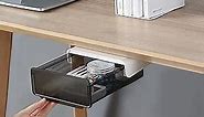 Adhesive Drawer Under Desk Storage, Hiden Under Desk Drawer Slide-out, Add-on Drawer Under Desk for Home Office Pencil Stationery Storage