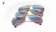 USA America Glasses - American Flag Aviator Sunglasses
