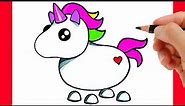 HOW TO DRAW A UNICORN - ROBLOX ADOPT ME PET - HOW TO DRAW ROBLOX